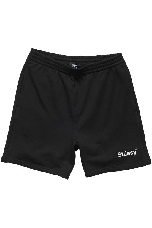 Stussy Mens Text Fleece Short Leisure Sets Black - AIDQJ3250